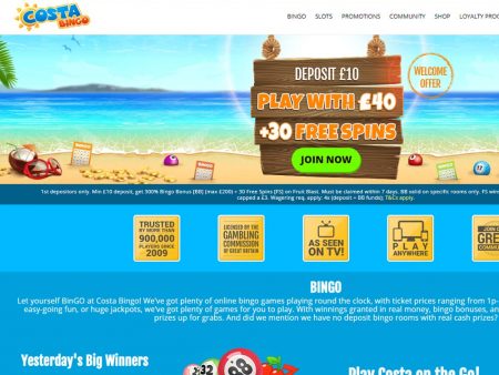 Play Costa Bingo’s Freebie Games To Grab Huge Cash